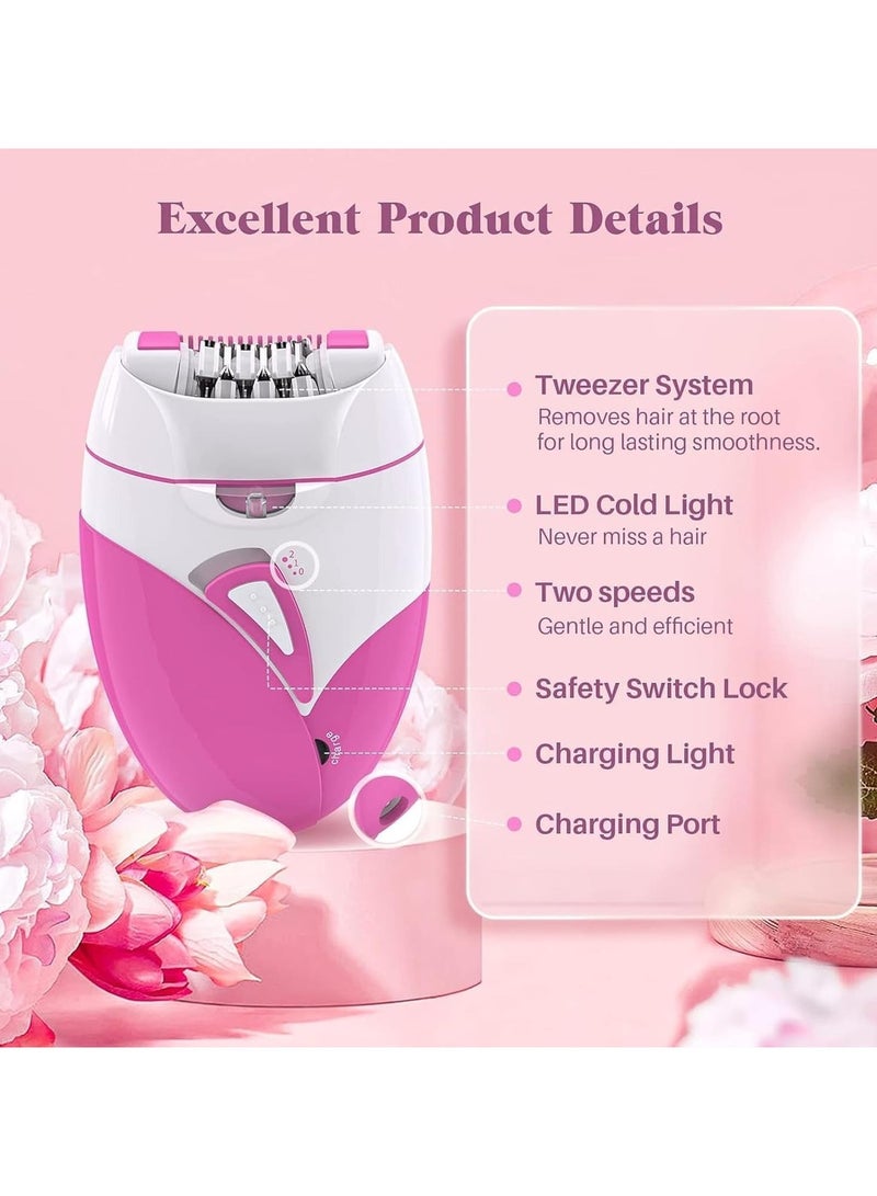 Keda Shaver for Ladies Compact Epilator Smooth Glide Epilator Facial Hair Remover with 2 Speed & LED Light for Underarms, Legs, Arms, Bikini - Image 5